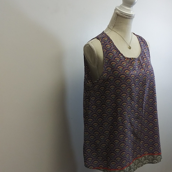 Francesca's Sleeveless Purple Scalloped Blouse - Picture 6 of 10